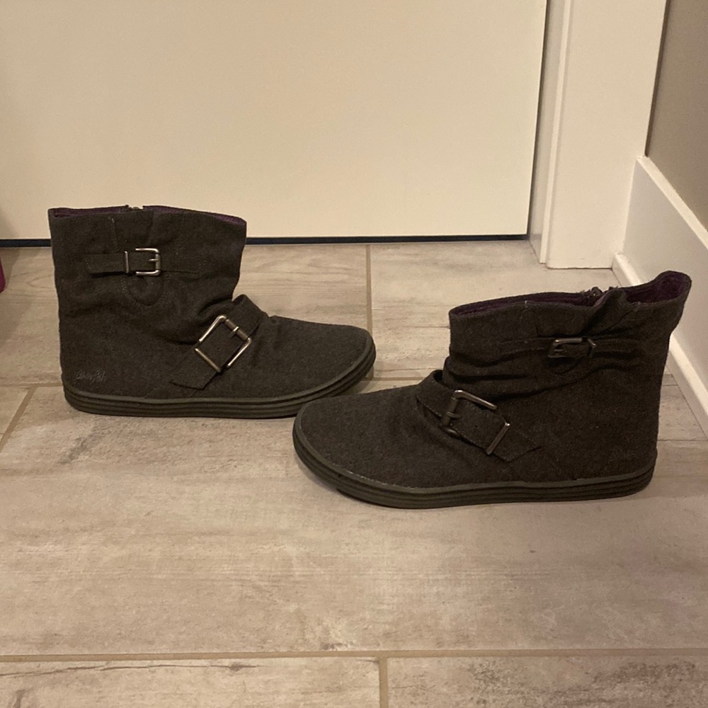 Blowfish Rydan Grey 2 Tone Flannel Booties